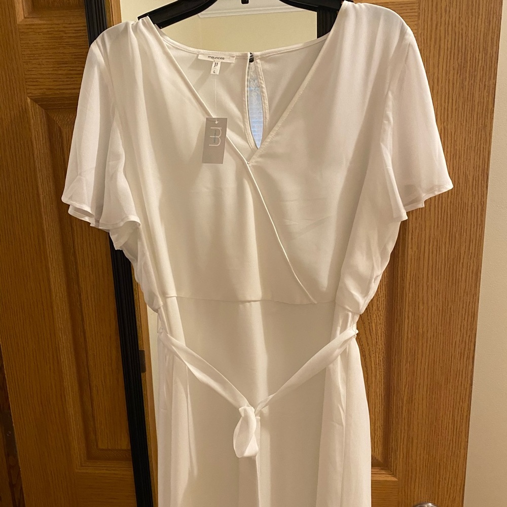Maurices White Wrap Dress ✨